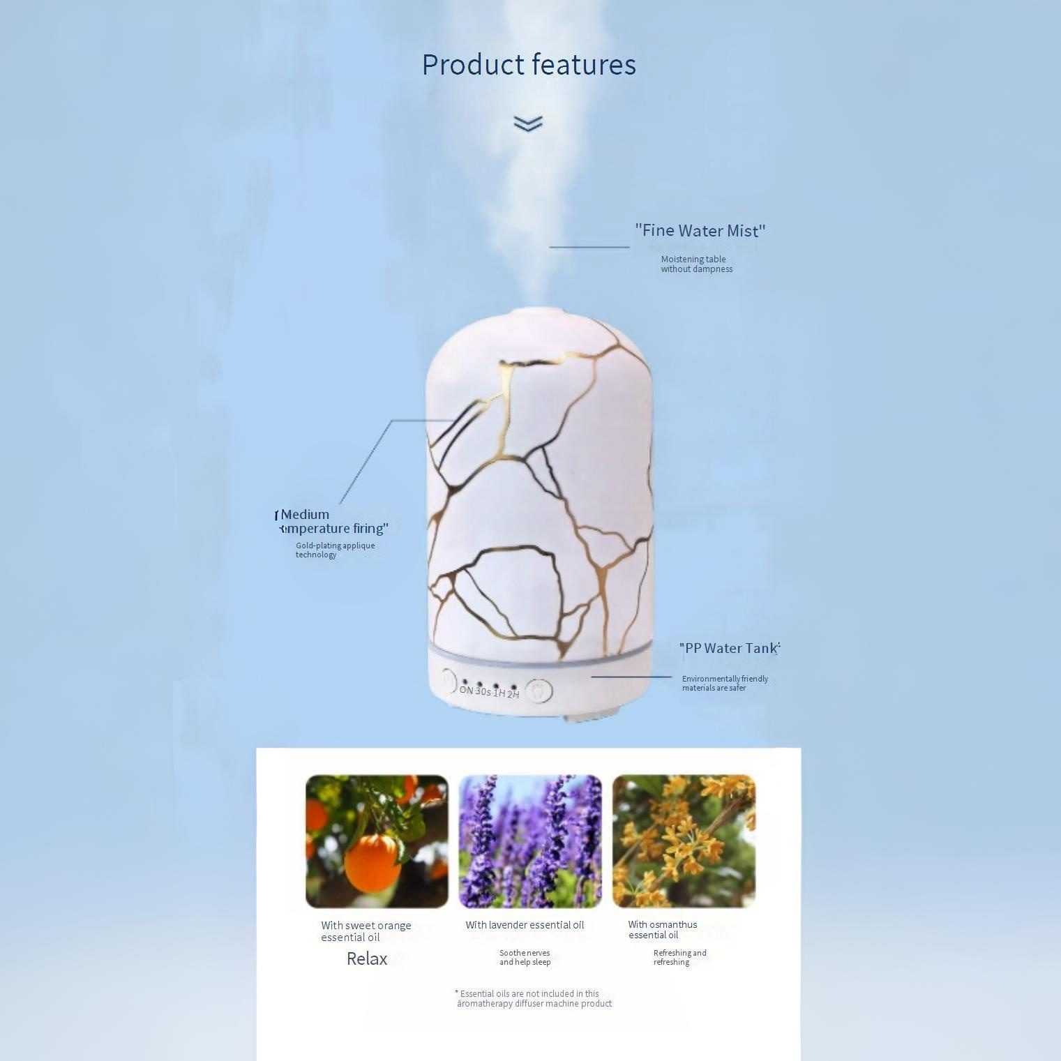 gilded ceramic aroma diffuser | home decor
