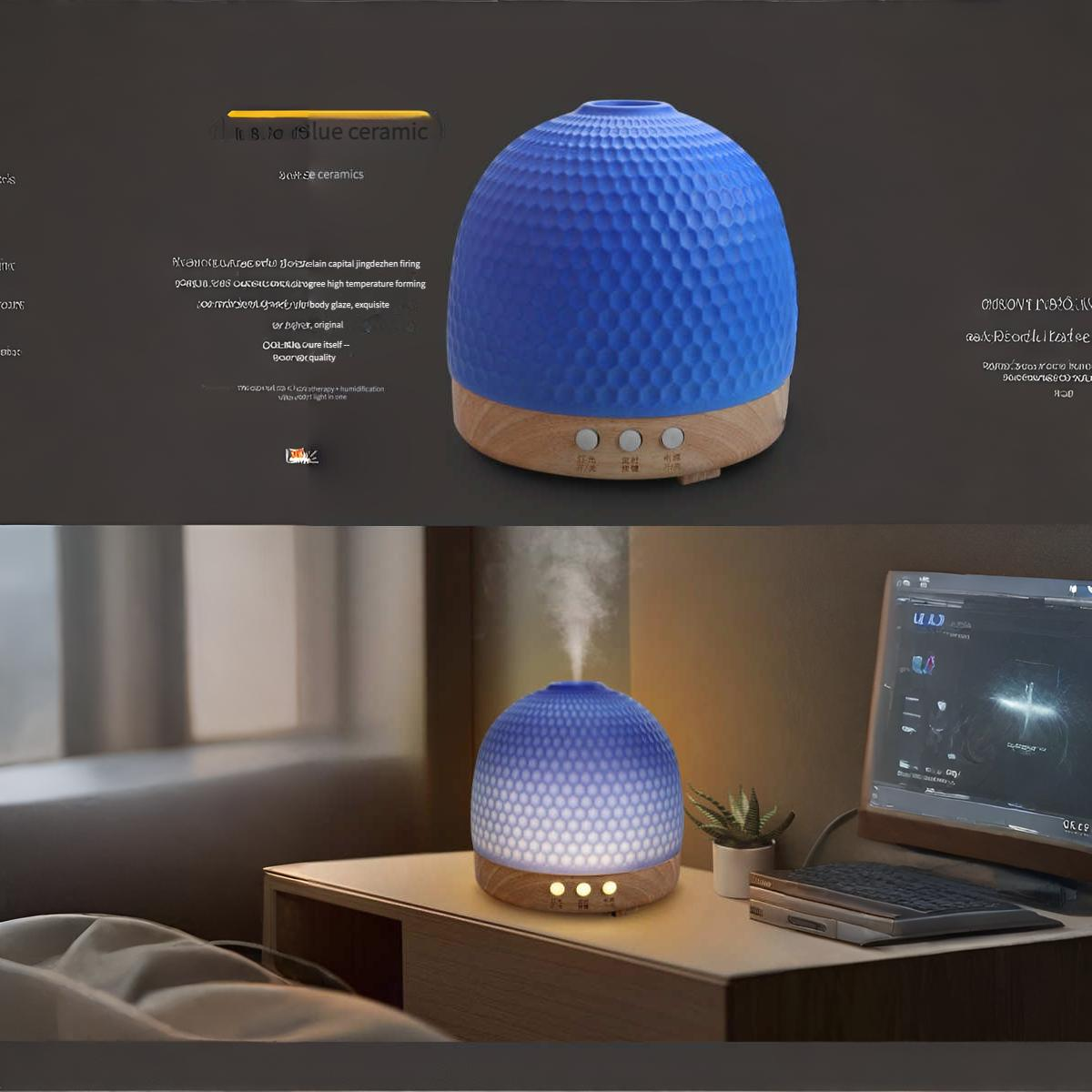 ceramic diffuser lamp & humidifier | home aromatherapy