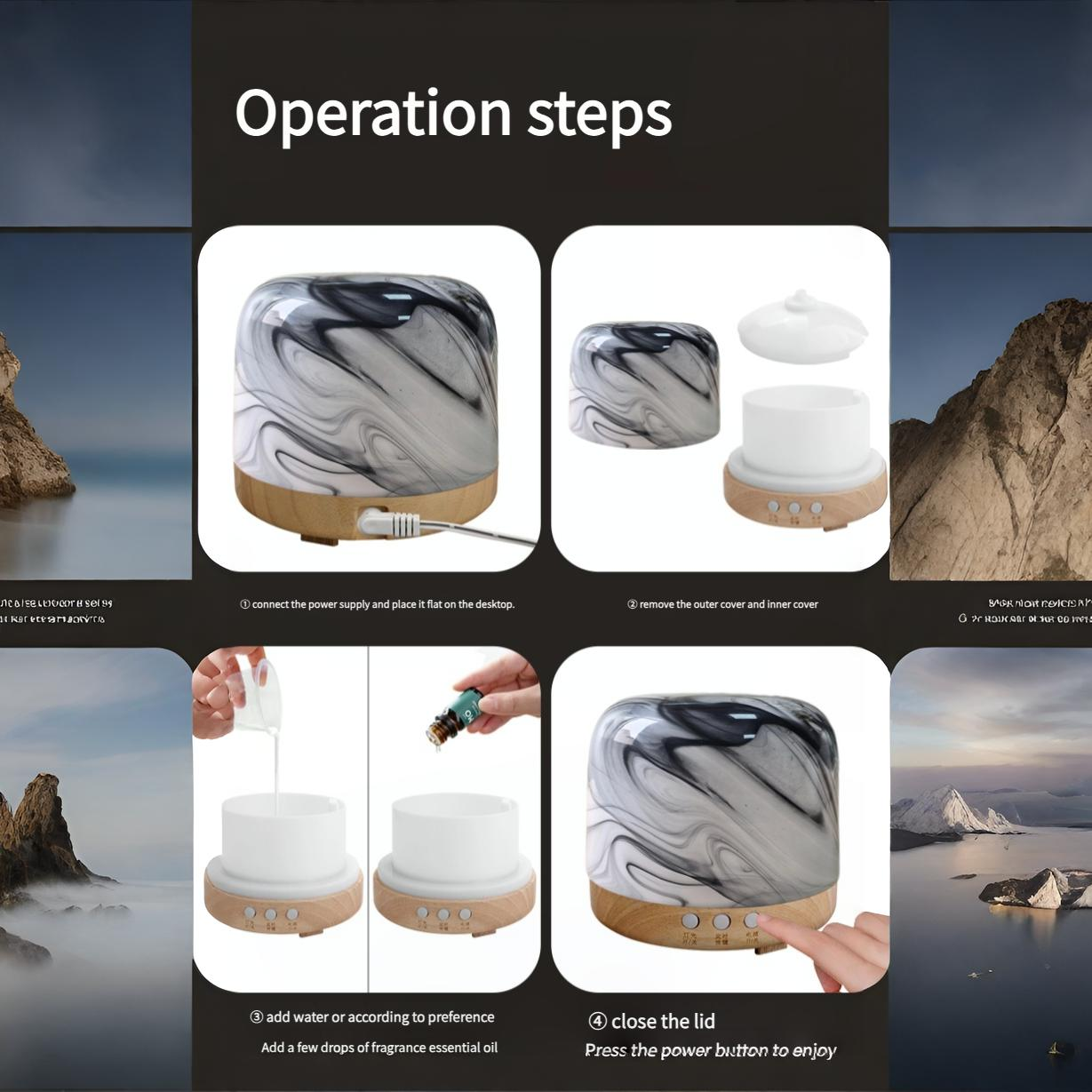 glass ink pattern pointed top aromatherapy machine