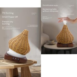 rattan weave aromatherapy diffuser | warm night light