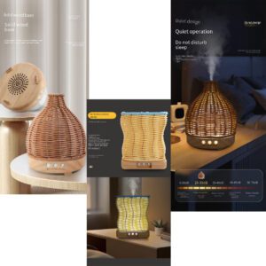 rattan weave aromatherapy diffuser | warm night light